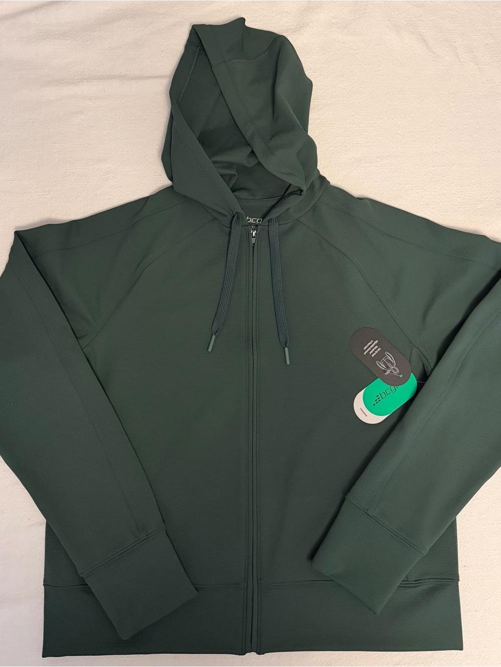 bcg Women's Forest Green Scoop-Neck Pullover Hoodie